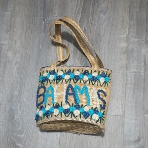 Authentic Handcrafted Bahamas Bag (Tan/Blue) A-20